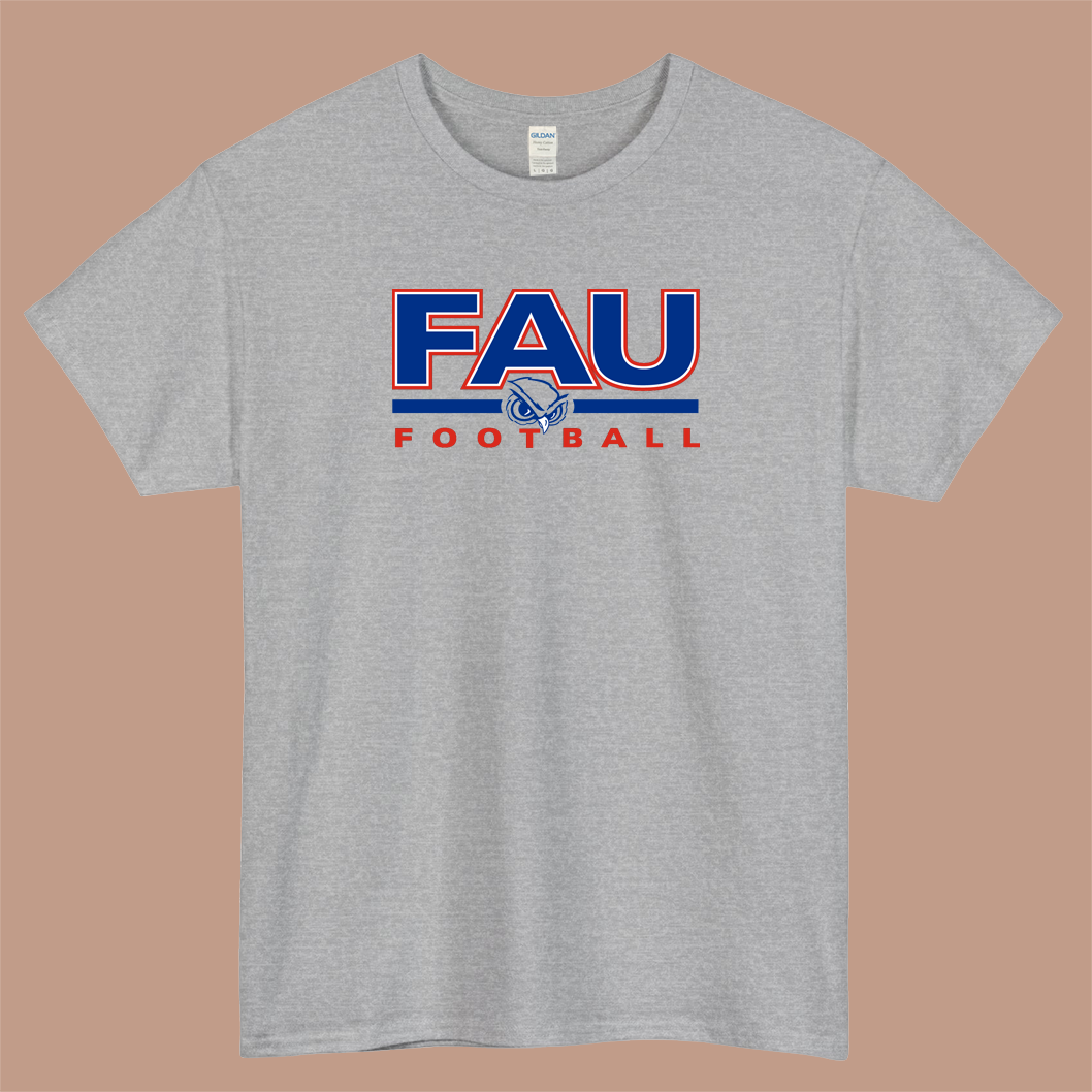 FAU Football Logo Mens Unisex Short Sleeve T-Shirt Size S-3XL
