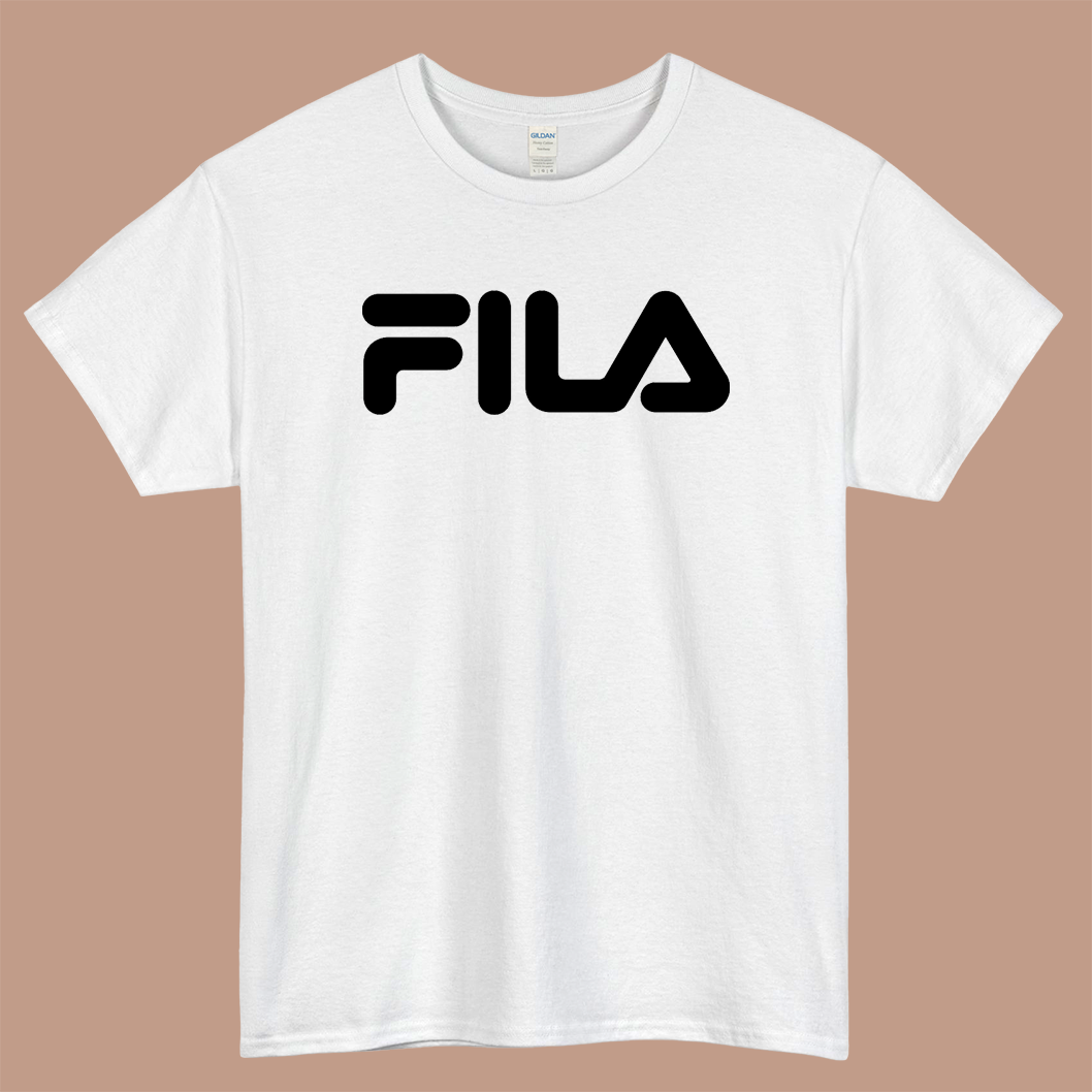 FILA Brand Logo Mens Unisex Short Sleeve White T-Shirt Size S-3XL