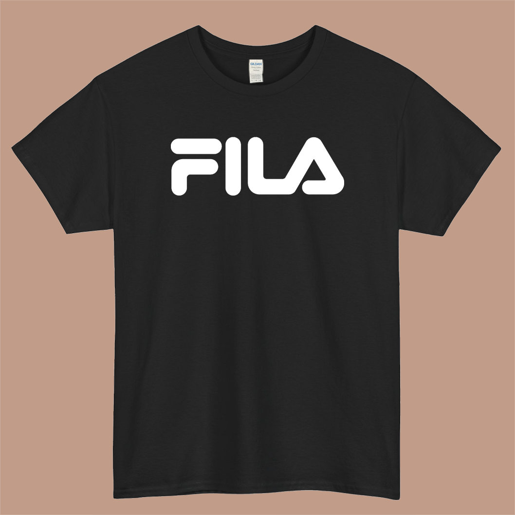 FILA Brand Logo Mens Unisex Short Sleeve Black T-Shirt Size S-3XL