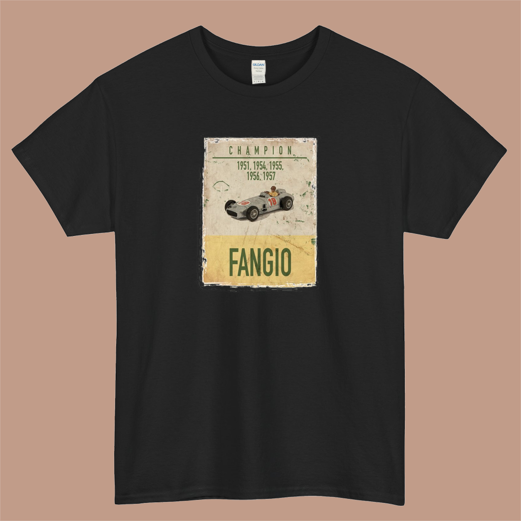 Fangio Drivers Championship Logo Mens Unisex Short Sleeve T-Shirt Size S-3XL - P