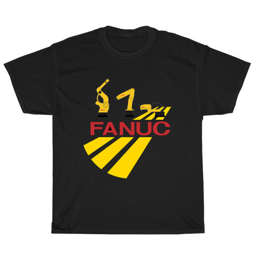 Fanuc Robotics Logo Mens Unisex Short Sleeve Black T-Shirt Size S-3XL