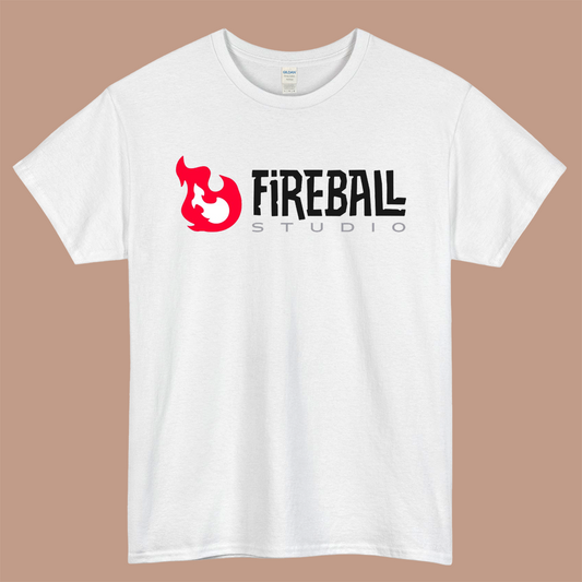 Fireball Studio Logo Mens Unisex Short Sleeve White T-Shirt Size S-3XL