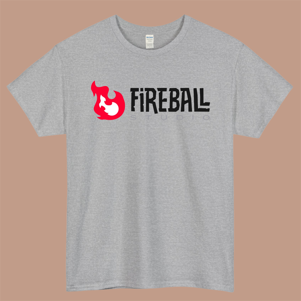 Fireball Studio Logo Mens Unisex Short Sleeve Gray T-Shirt Size S-3XL