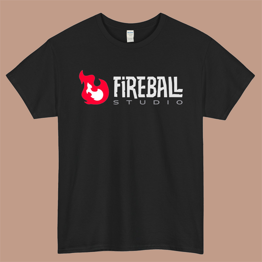 Fireball Studio Logo Mens Unisex Short Sleeve Black T-Shirt Size S-3XL