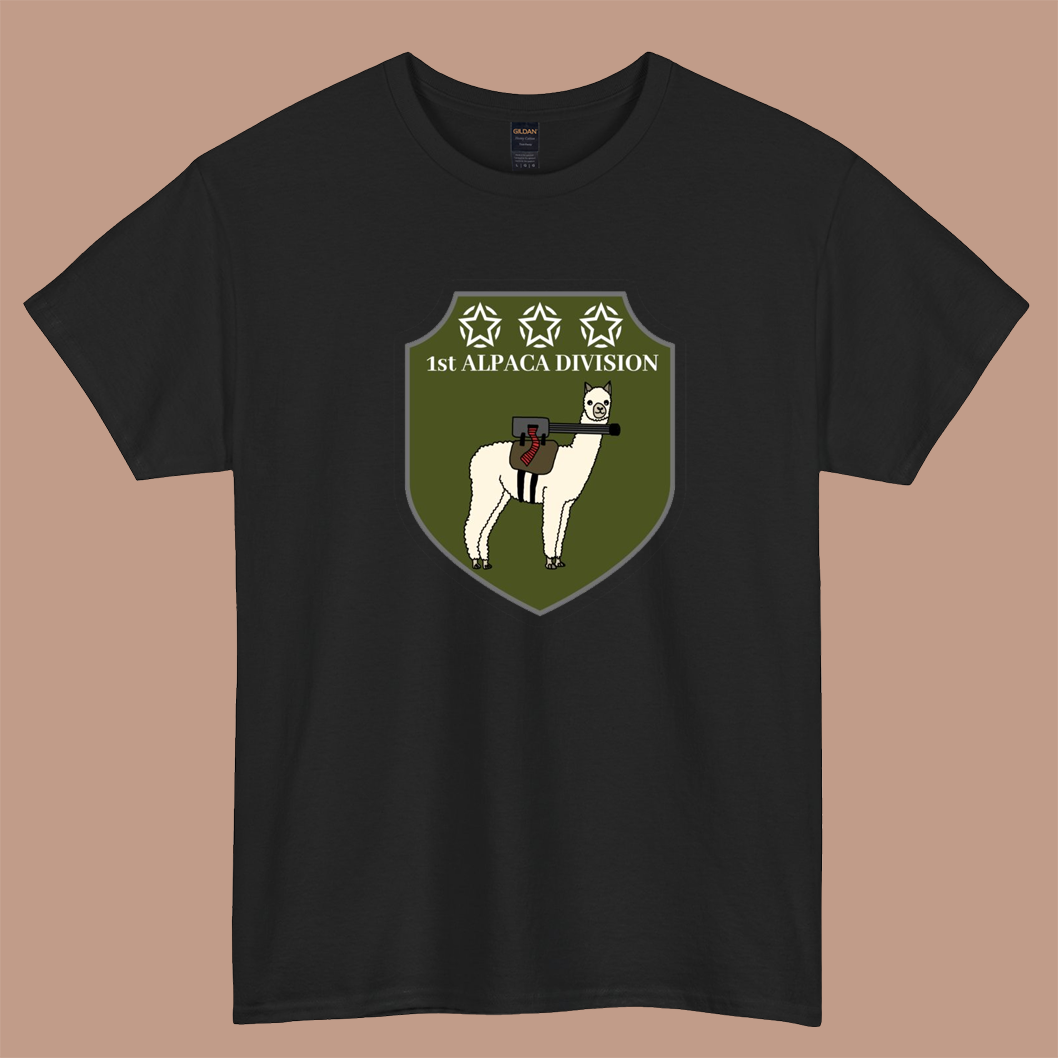 First alpaca army Logo short sleeve t shirt S-3XL -P