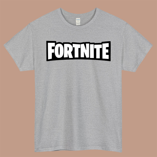 Fortnite Logo Mens Unisex Short Sleeve Gray T-Shirt Size S-3XL