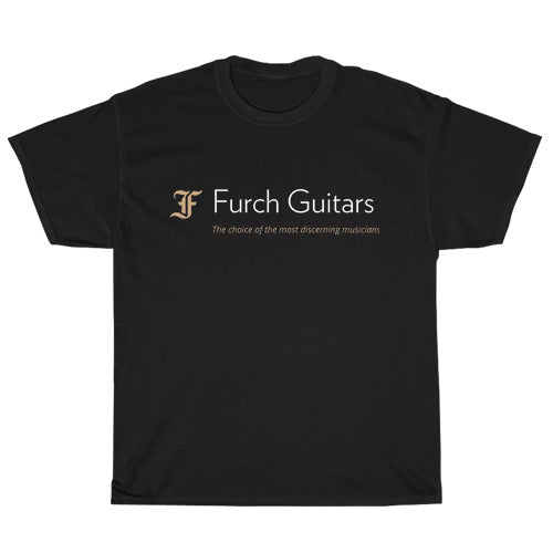 Furch Guitars Logo Mens Unisex Short Sleeve Black T-Shirt Size S-3XL