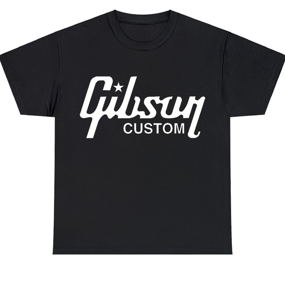 GIBSON Custom Guitar Logo Men's Unisex T Shirt Size S to 3XL
