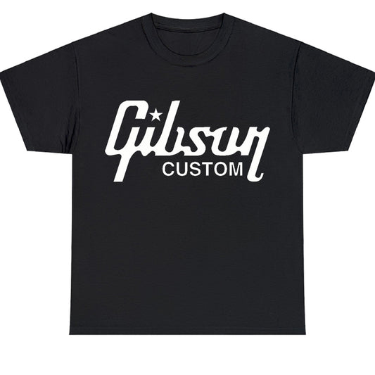 GIBSON Custom Guitar Logo Men's Unisex T Shirt Size S to 3XL