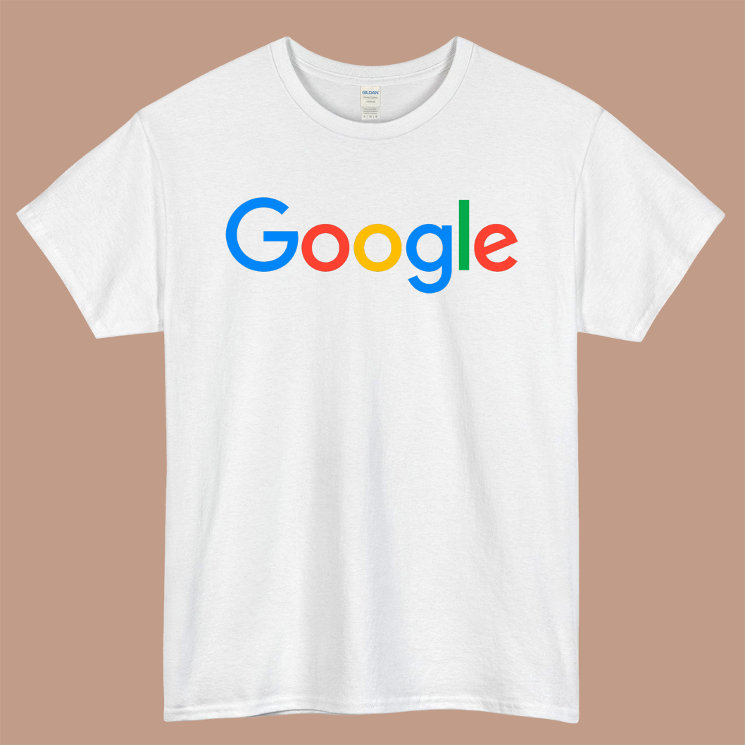 GOOGLE Logo Mens Unisex Short Sleeve White T-Shirt Size S-3XL
