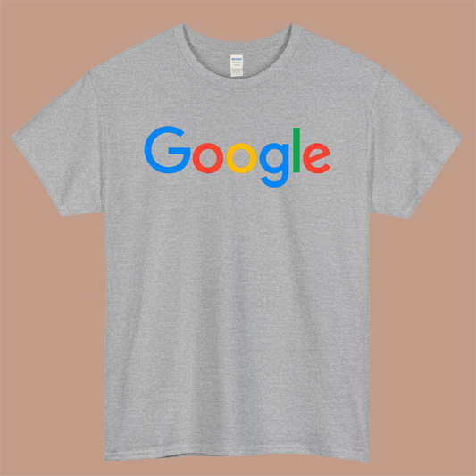 GOOGLE Logo Mens Unisex Short Sleeve Gray T-Shirt Size S-3XL
