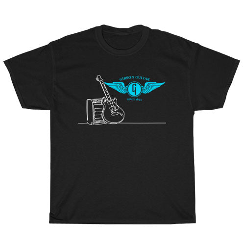 Gibson Les Paul Guitar Since Logo Unisex Men's T Shirt Size S to 3XL