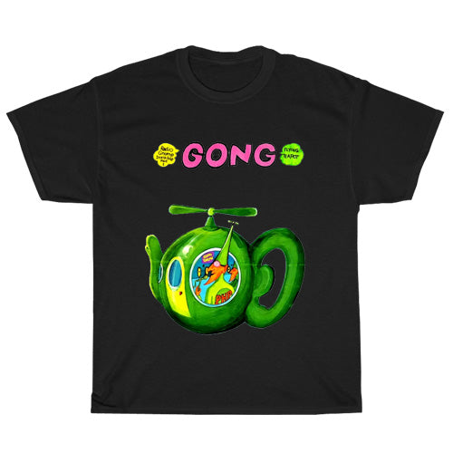 Gong Active Logo Mens Unisex Short Sleeve Black T-Shirt Size S-3XL