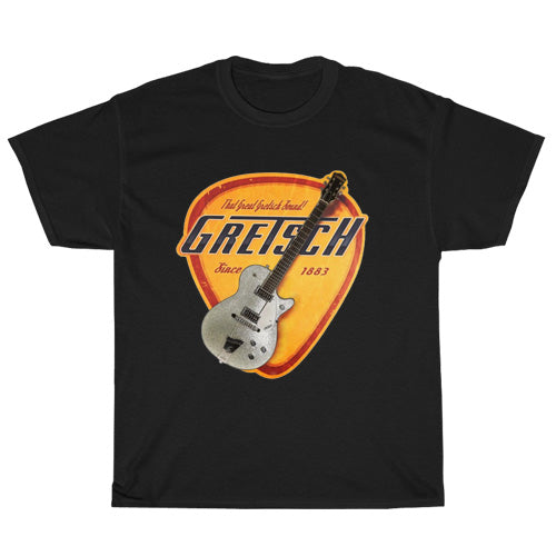 Gretsch guitars Active logo Mens Unisex Short Sleeve Black T-Shirt Size S-3XL