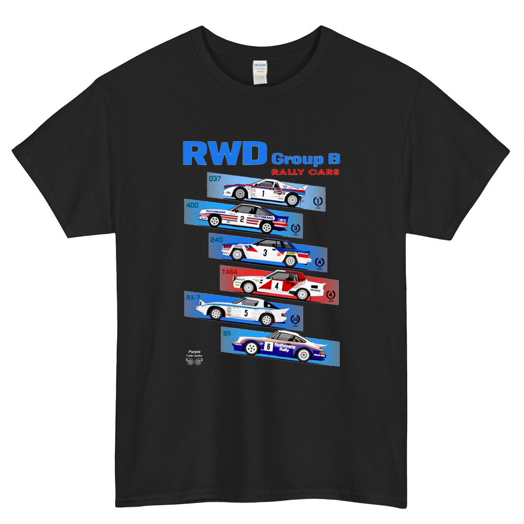 Group B RWD rally cars Logo Mens Unisex Short Sleeve T-Shirt Size S-3XL - P