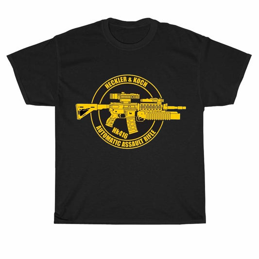 HK Hechler & Koch Automatic Assault Rifle HK416 Logo Men's Unisex T Shirt Size S to 3XL