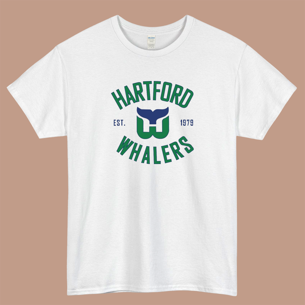 Hartford Whalers Distressed Est 1979 Logo Mens Unisex Short Sleeve T-Shirt Size S-3XL - P