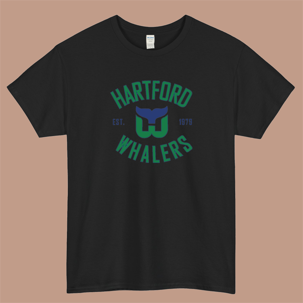 Hartford Whalers Distressed Est 1979 Logo Mens Unisex Short Sleeve T-Shirt Size S-3XL - P