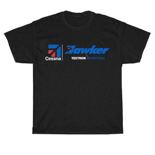 Hawker Aircraft A Textron Aviation Logo Men's Unisex T Shirt Size S to 3XL