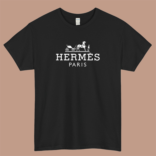 Hermes Paris Logo Mens Unisex Short Sleeve T-Shirt Size S-3XL