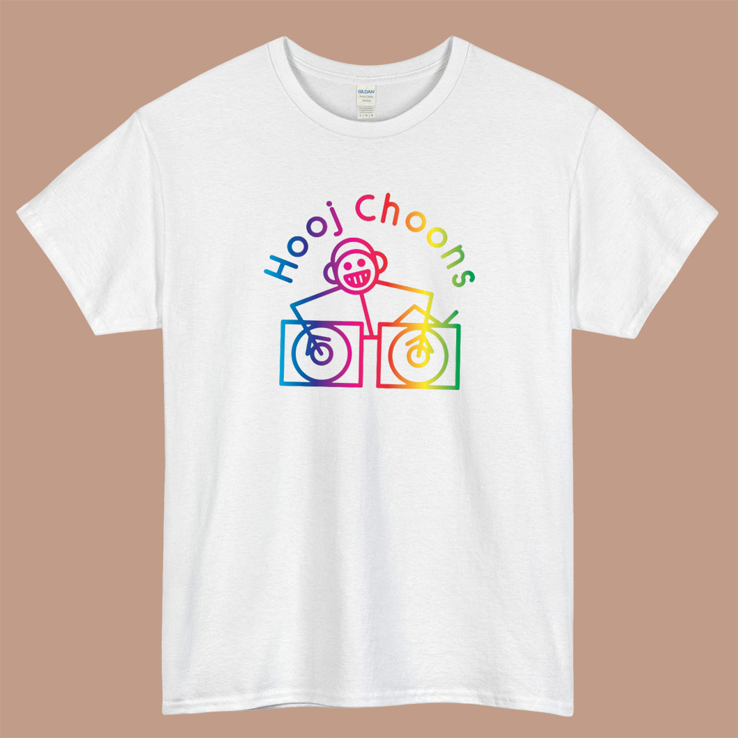 Hooj Choons Records Rainbow Logo Mens Unisex Short Sleeve T-Shirt Size S-3XL - P
