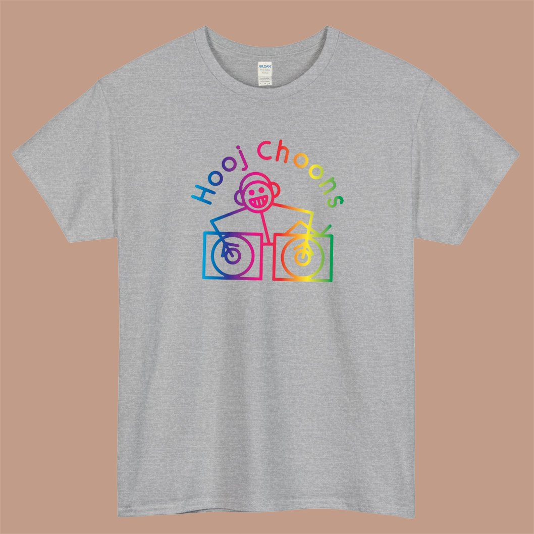 Hooj Choons Records Rainbow Logo Mens Unisex Short Sleeve T-Shirt Size S-3XL - P