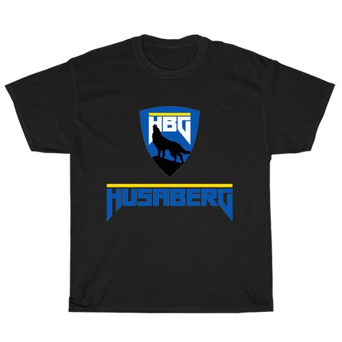 Husaberg4stroke red Active logo Mens Unisex Short Sleeve Black T-Shirt Size S-3XL