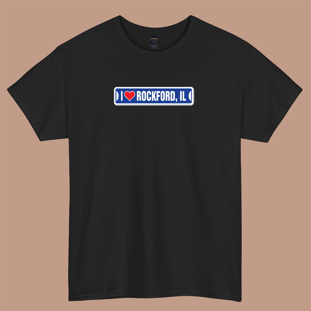 I Love Rockford logo short SLEEVE T SHIRT -P
