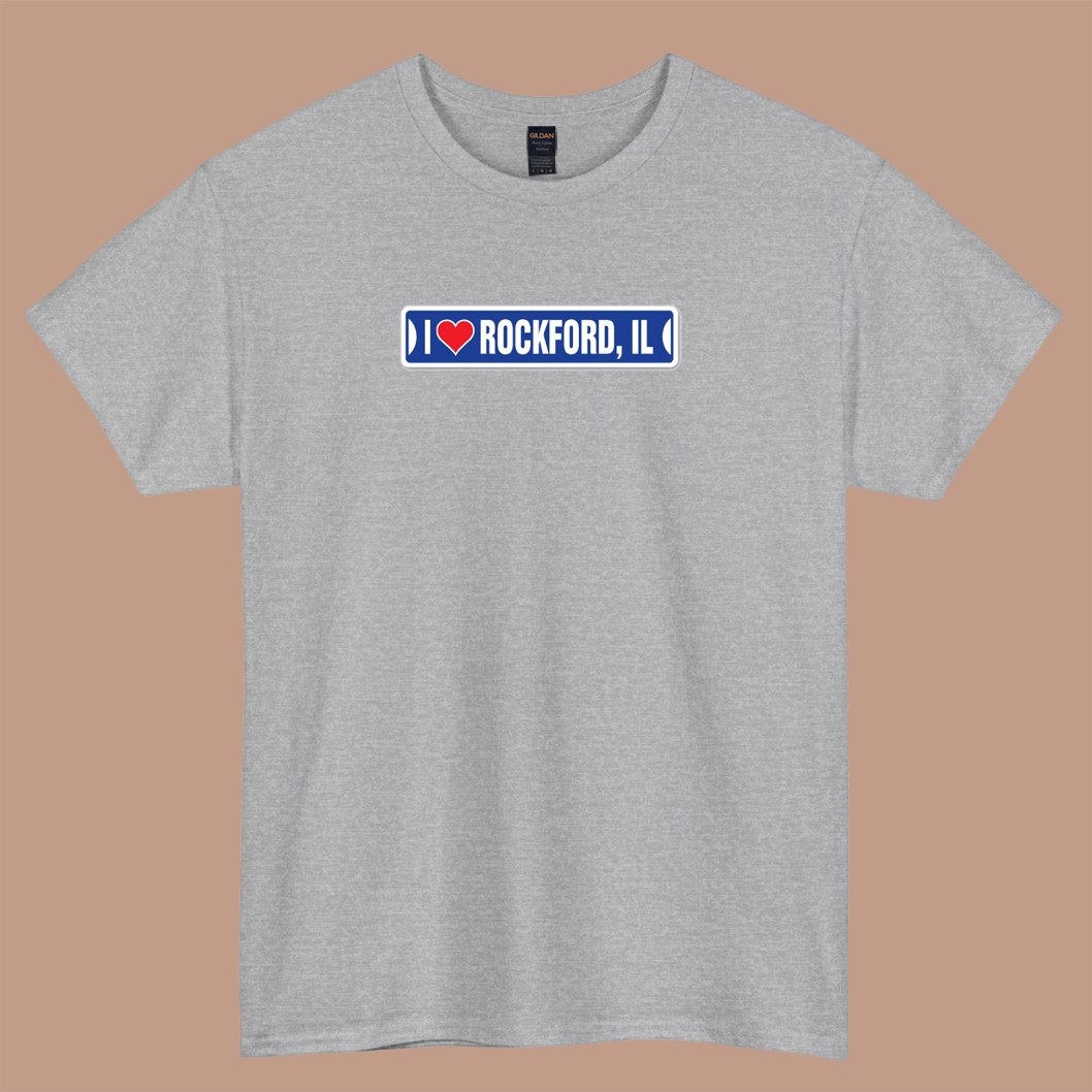 I Love Rockford logo short SLEEVE T SHIRT -P