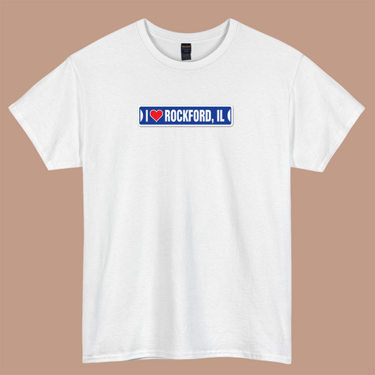 I Love Rockford logo short SLEEVE T SHIRT -P