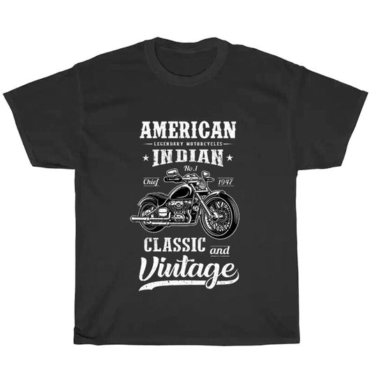 Indian Motorcycle Classic American Logo Men's Unisex T Shirt Size S to 3XL