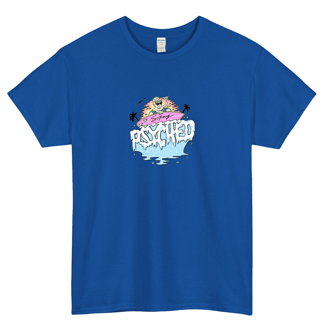 Jamie O'brien Merch Stay Psyched SurferLOGO SHORT SLEEVE T SHIRT -P
