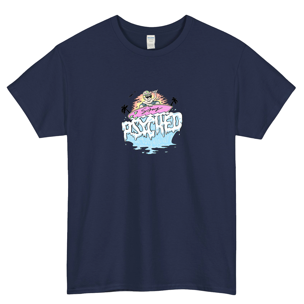 Jamie O'brien Merch Stay Psyched SurferLOGO SHORT SLEEVE T SHIRT -P