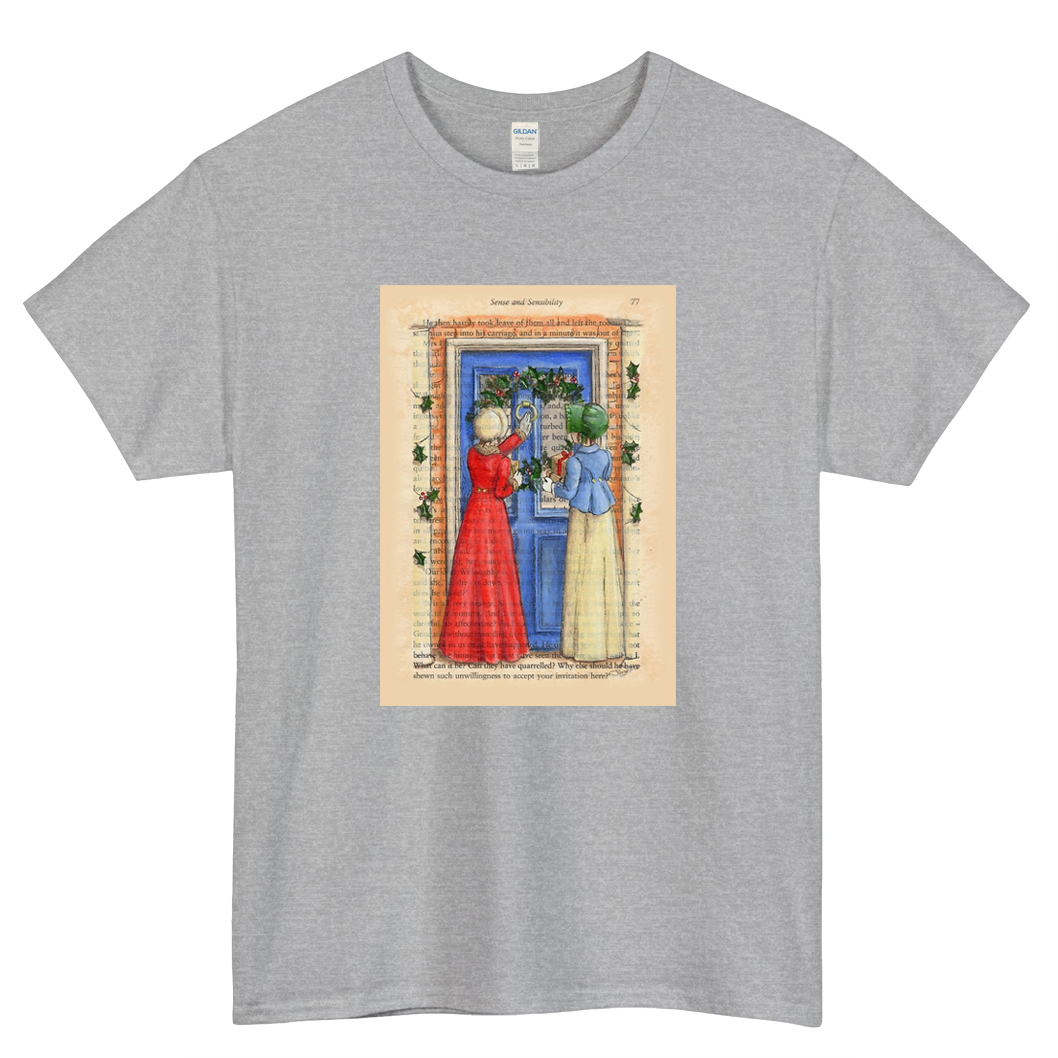 Jane Austen Christmas Logo Mens Unisex Short Sleeve T-Shirt Size S-3XL - P