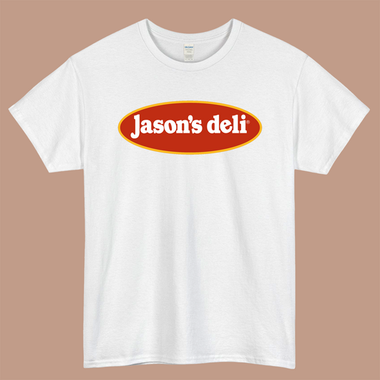 Jasons Deli Logo Mens Unisex Short Sleeve White T-Shirt Size S-3XL