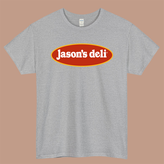 Jasons Deli Logo Mens Unisex Short Sleeve Gray T-Shirt Size S-3XL