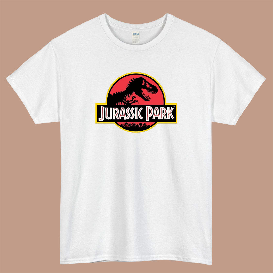 Jurassic Park Classic Retro Logo Mens Unisex Short Sleeve White T-Shirt Size S-3XL