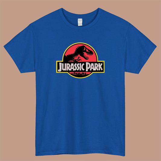 Jurassic Park Classic Retro Logo Mens Unisex Short Sleeve Blue T-Shirt Size S-3XL