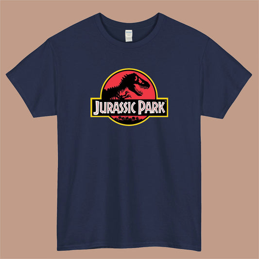 Jurassic Park Classic Retro Logo Mens Unisex Short Sleeve Navy T-Shirt Size S-3XL