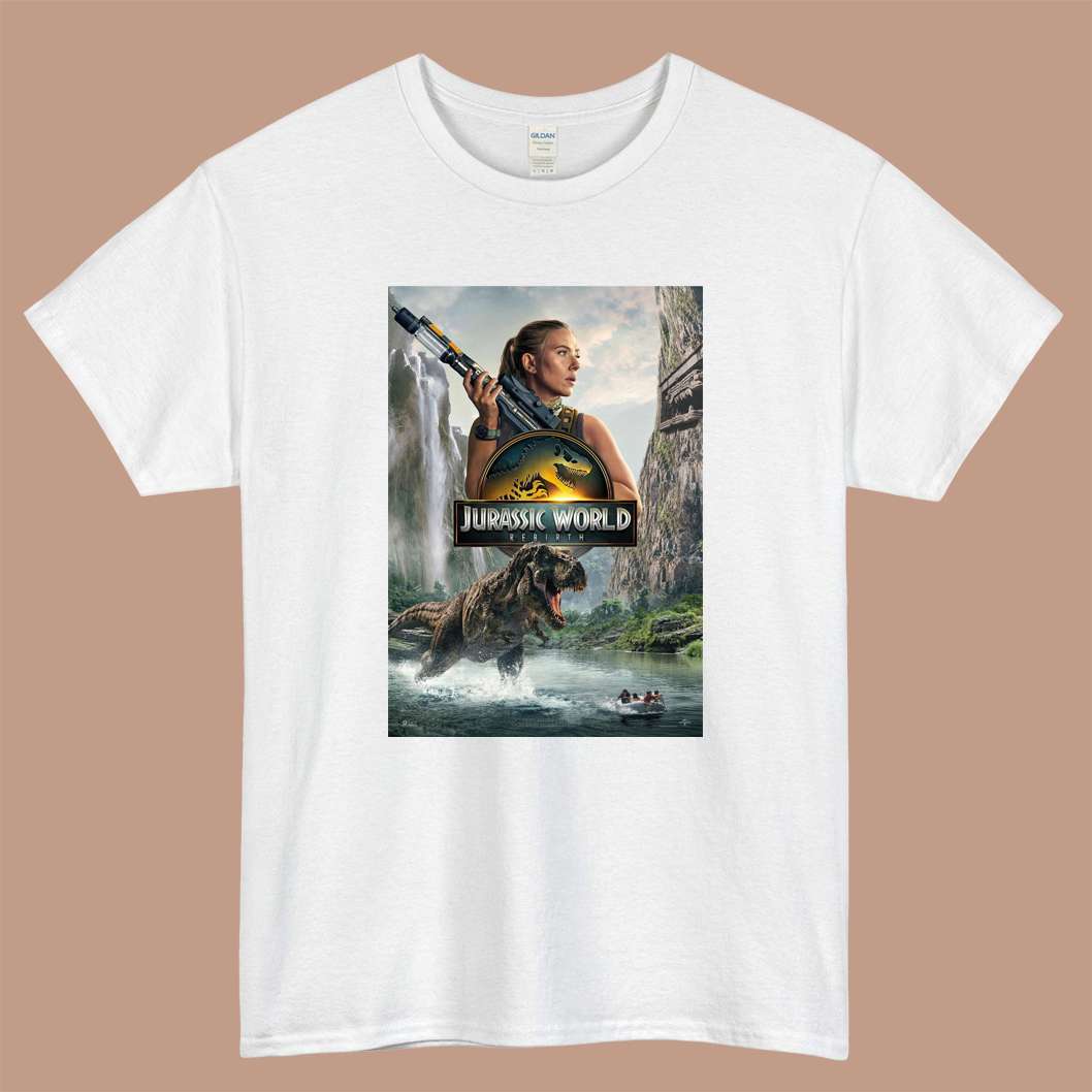 Jurassic World Rebirth Movie Logo Mens Unisex Short Sleeve White T-Shirt Size S-3XL