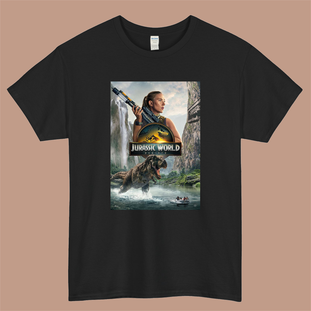 Jurassic World Rebirth Movie Logo Mens Unisex Short Sleeve Black T-Shirt Size S-3XL