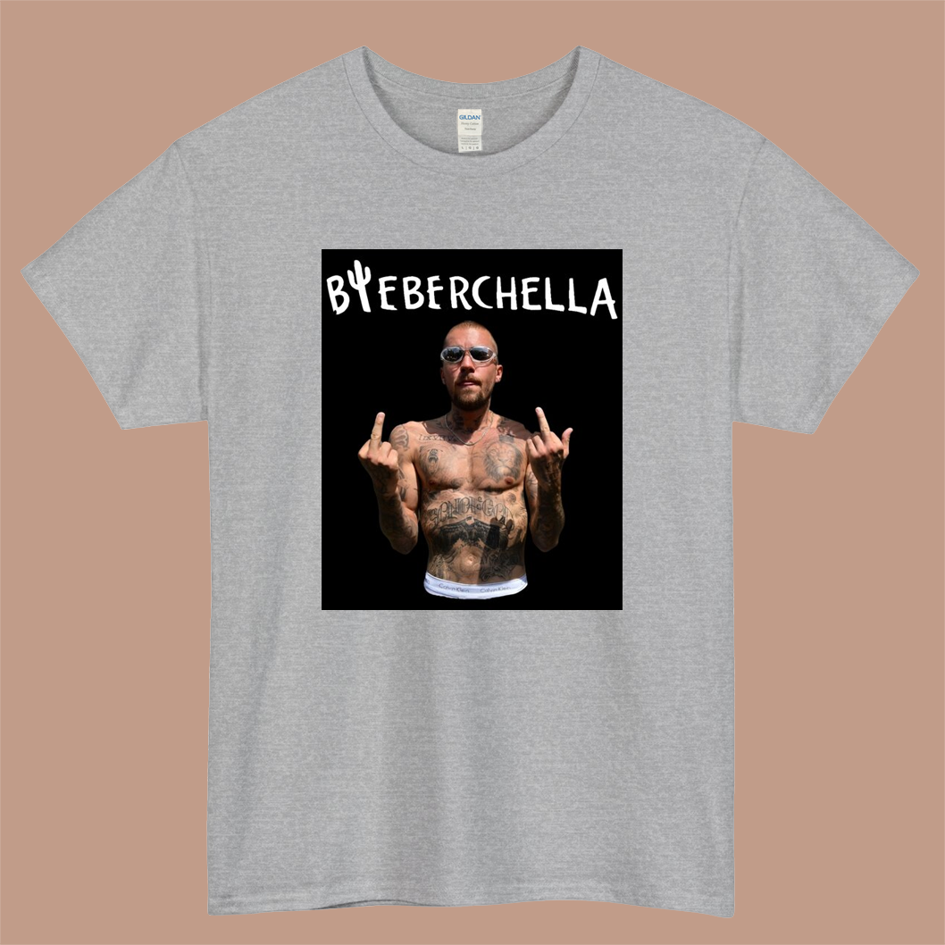 Justin Bieber Bieberchella Logo Mens Unisex Short Sleeve Gray T-Shirt Size S-3XL