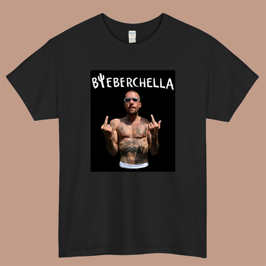 Justin Bieber Bieberchella Logo Mens Unisex Short Sleeve Black T-Shirt Size S-3XL