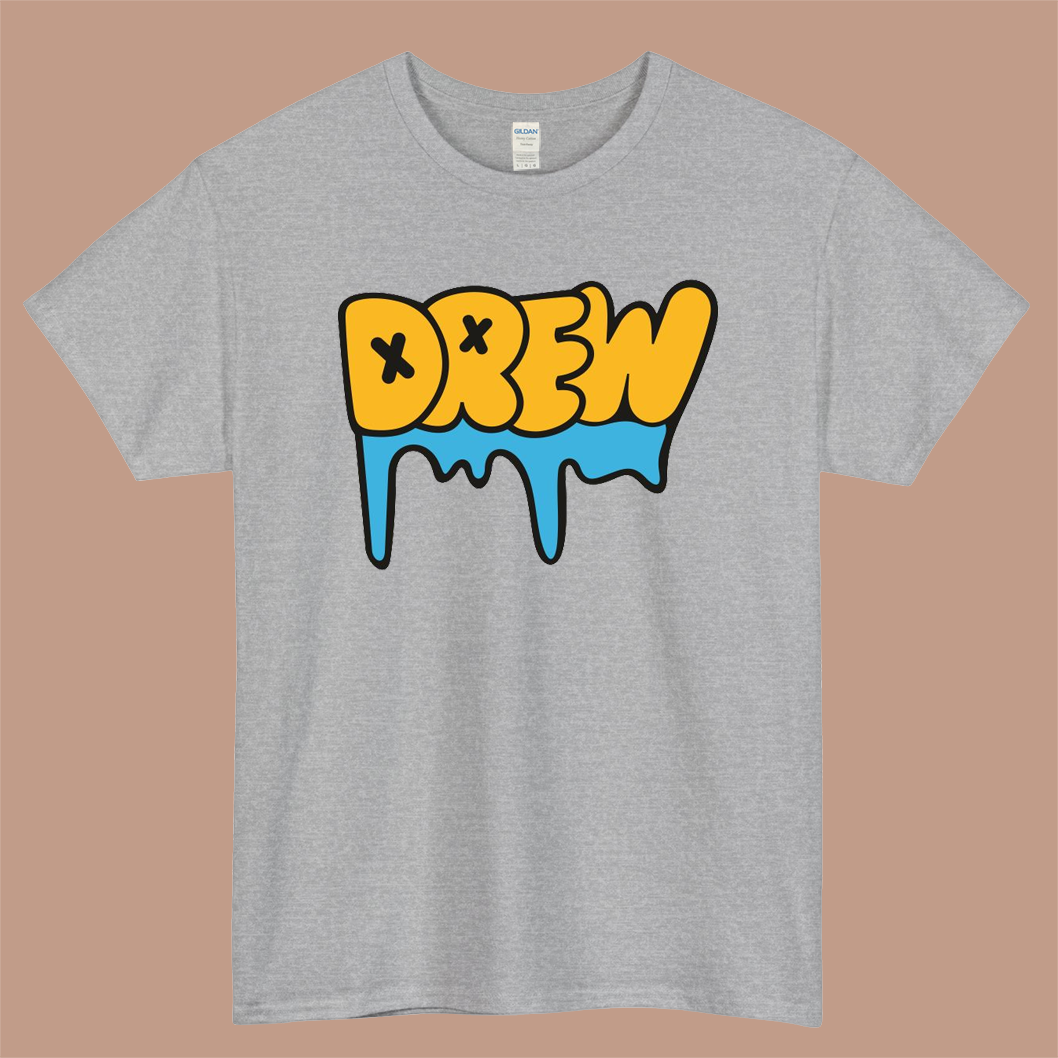 Justin Bieber Drew Logo Mens Unisex Short Sleeve Gray T-Shirt Size S-3XL