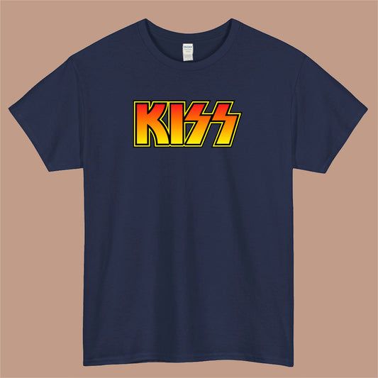 KISS Band Symbols Logo Mens Unisex Short Sleeve Navy T-Shirt Size S-3XL