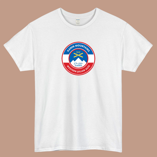 Kanin Mountains Slovenia Ski Logo Mens Unisex Short Sleeve T-Shirt Size S-3XL - P