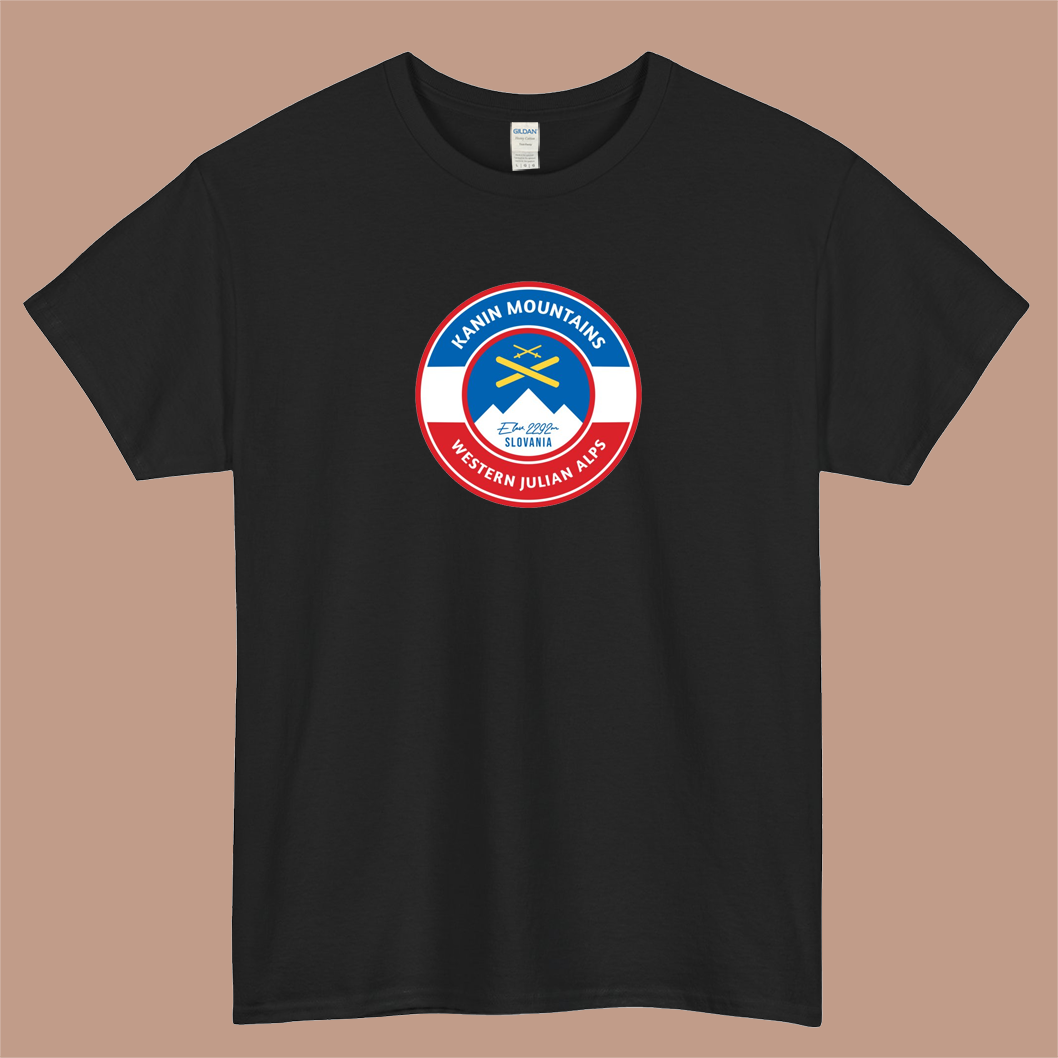 Kanin Mountains Slovenia Ski Logo Mens Unisex Short Sleeve T-Shirt Size S-3XL - P