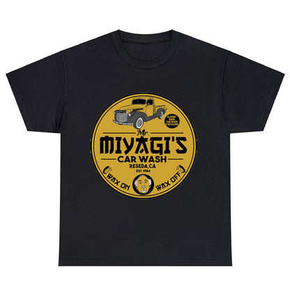 Karate Kid Mr Miyagi's Car Wash Wax On Wax Off Logo Unisex Men's T Shirt Size S to 3XL