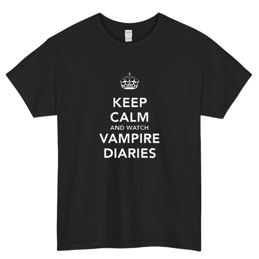 Keep Calm And Watch Vampire Diaries LOGO  SHORT SLEEVE T SHIRT S-5XL- P