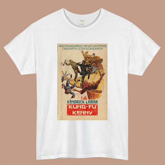 Kendrick Lamar - Kung Fu Kenny Parody Logo Mens Unisex Short Sleeve White T-Shirt Size S-3XL